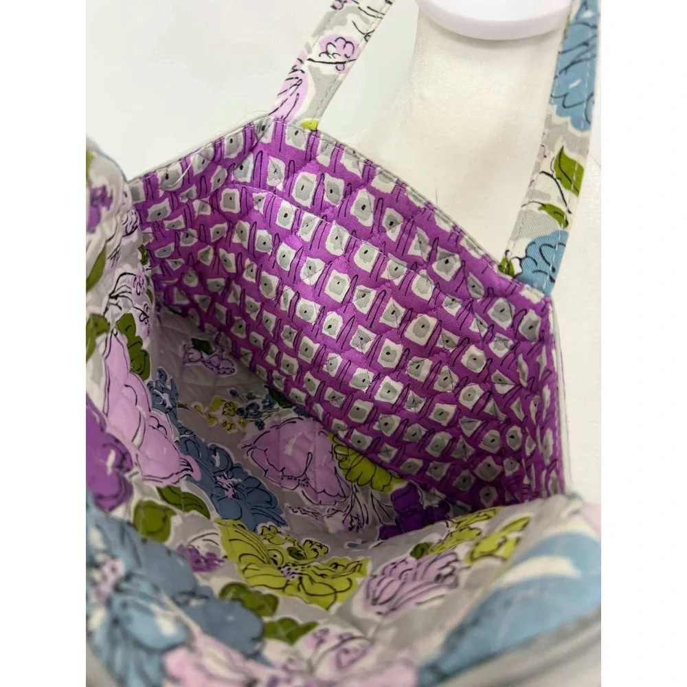 Vera Bradley Floral Quilted Tablet Case Document Bag Purple Blue Grey Floral